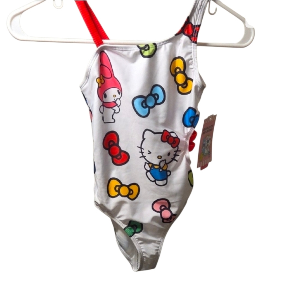 Cute Swimsuit with Hello Kitty and Bows